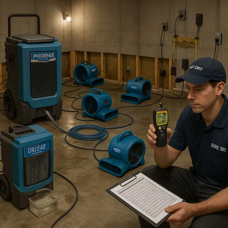 Structural Drying and Dehumidification process in Walnut Creek, CA